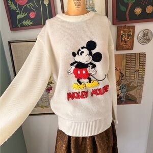 Vintage 70s/80s Mickey Mouse Cream Sweater